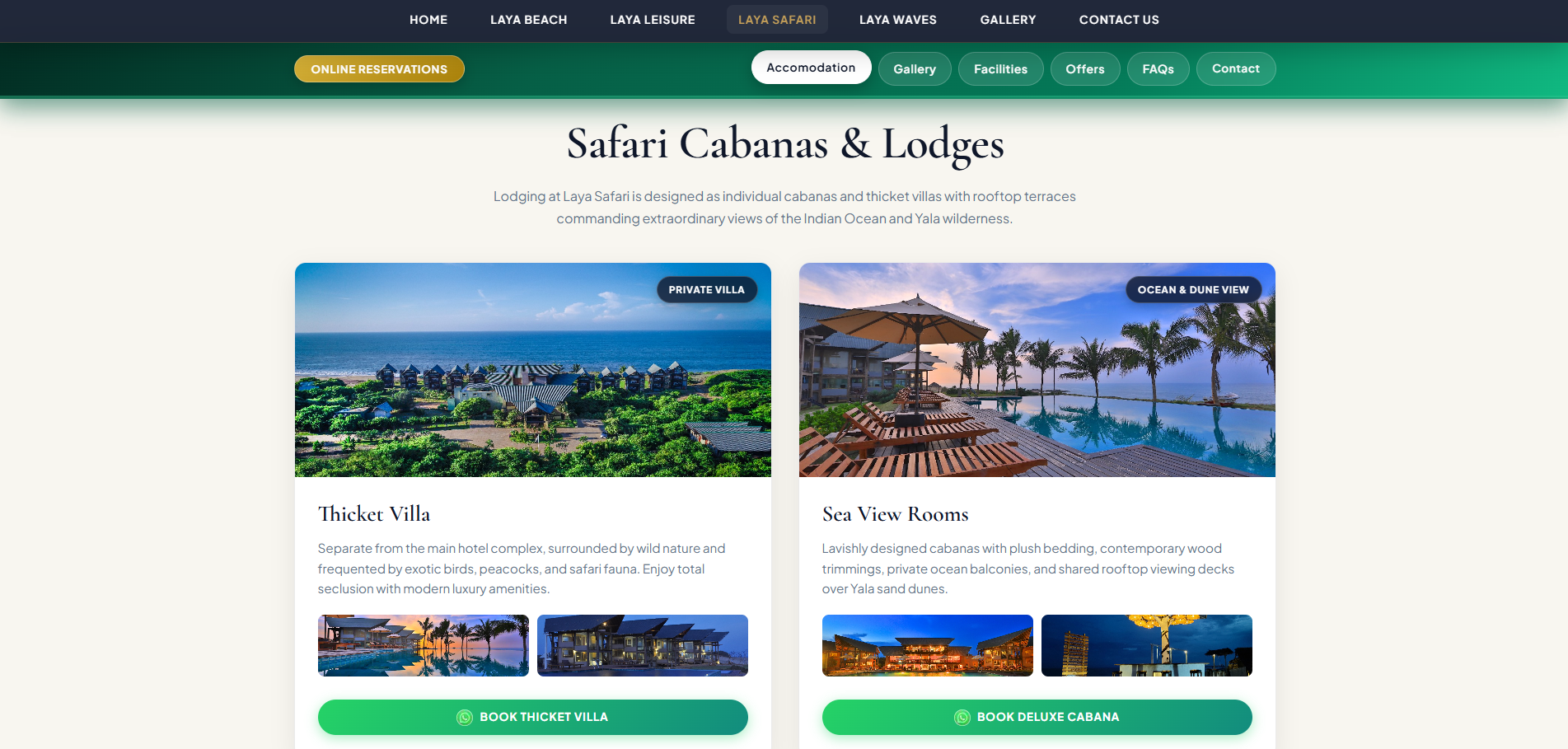 Laya Safari Cabanas and Lodges